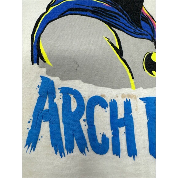 Vintage 1989 Arch Enemies Batman v Joker T Shirt Size 10-12 White DC Comics 80s - Picture 7 of 13